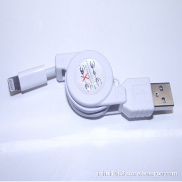 for iPhone 5 USB Retractable Cable with White Color